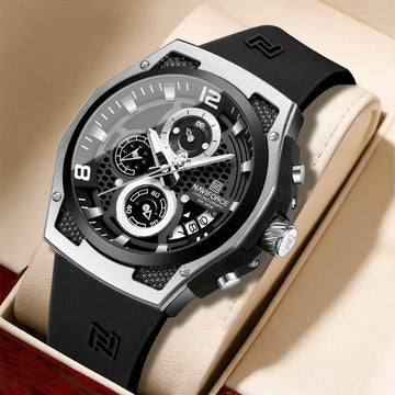 NAVIFORCE Men's Luxury Wristwatch Silicone Strap Casual Sport Luminous Water Resistant Male Quartz Watch Relogio Masculino 2024