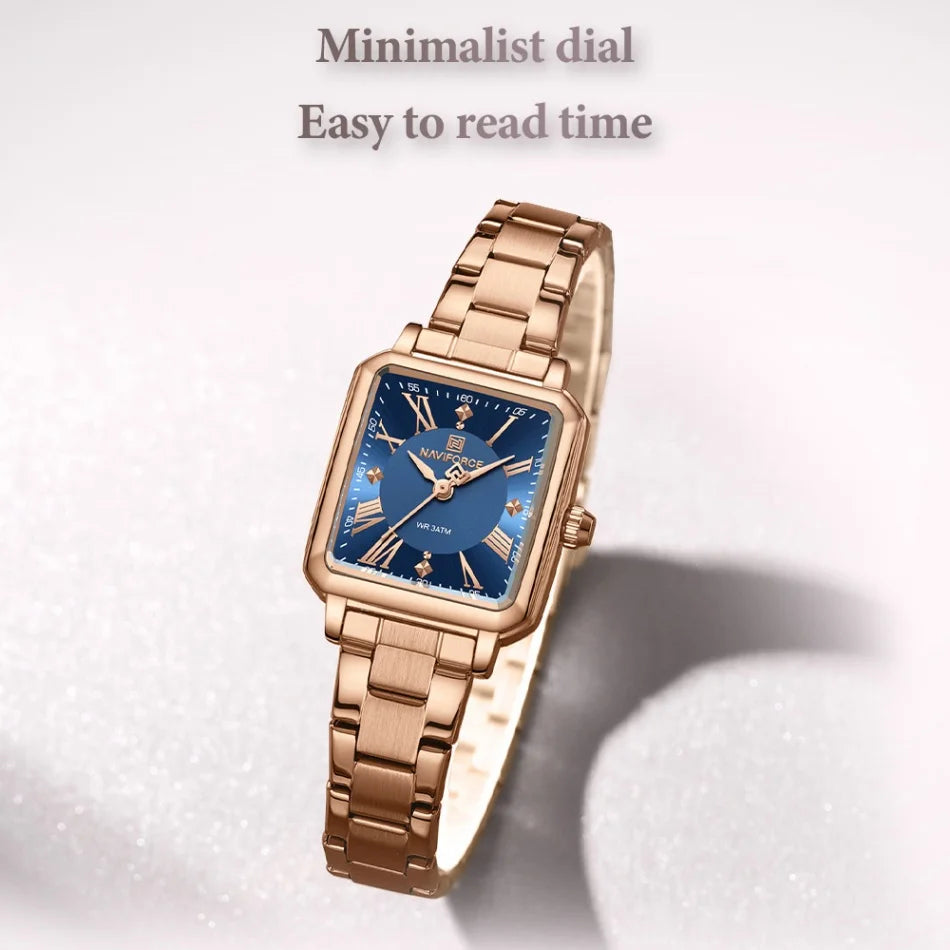 NAVIFORCE Women Watches Fashion Clock Stainless Steel Luxury Watch Simple Business Waterproof Wriswatch Ladies Relogio Feminino