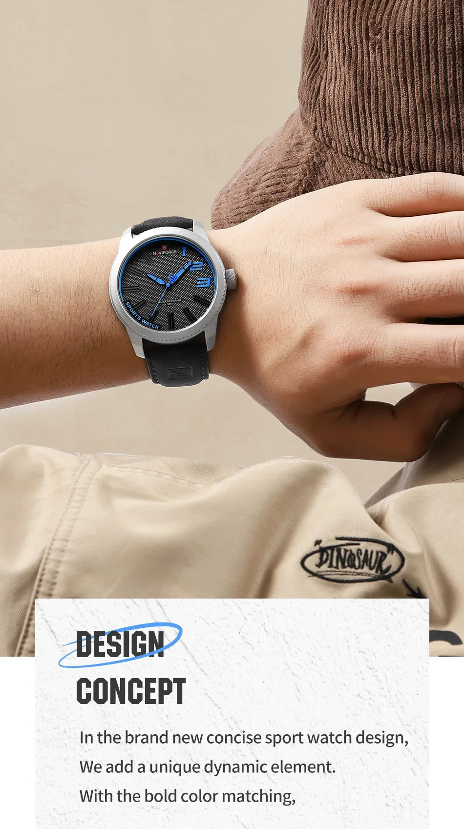 Luxury Brand NAVIFORCE Watch For Men 2025 New Original Leather Fashion Casual Sports Waterproof Quartz Wrist Watch Package Gifts