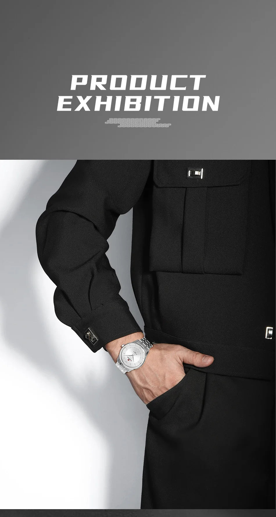 NAVIFORCE Man's Watch Quartz Calendar 30M Waterproof Stainless Steel Male Stylish Daily Luxury Wristwatch Gifts Box Father's Day
