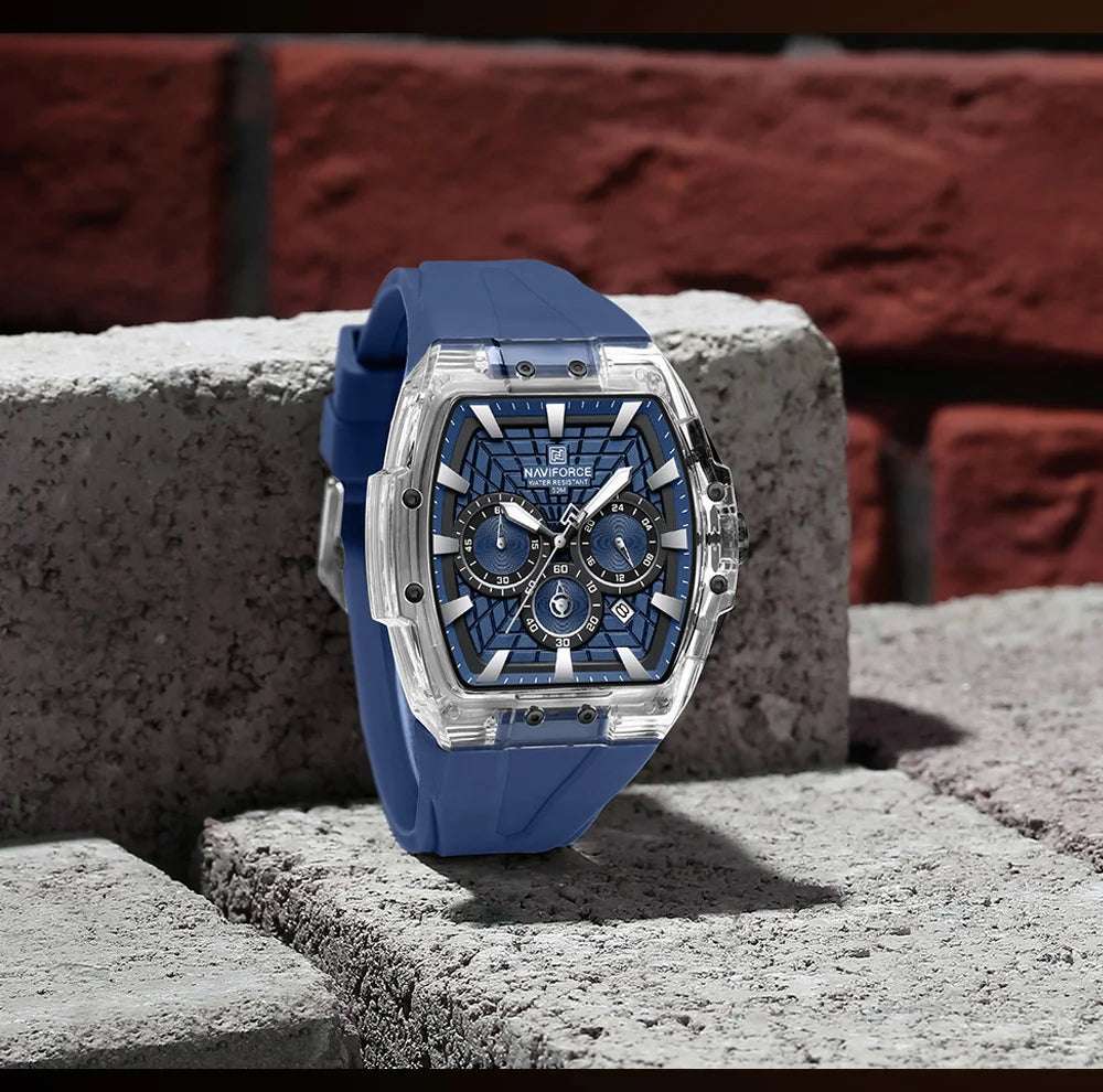 NAVIFORCE Top Brand Watches Men Quartz 5ATM Waterproof Date Luminous Clocks Trendy Sport Outdoor Chronograph Wristwatch for Male