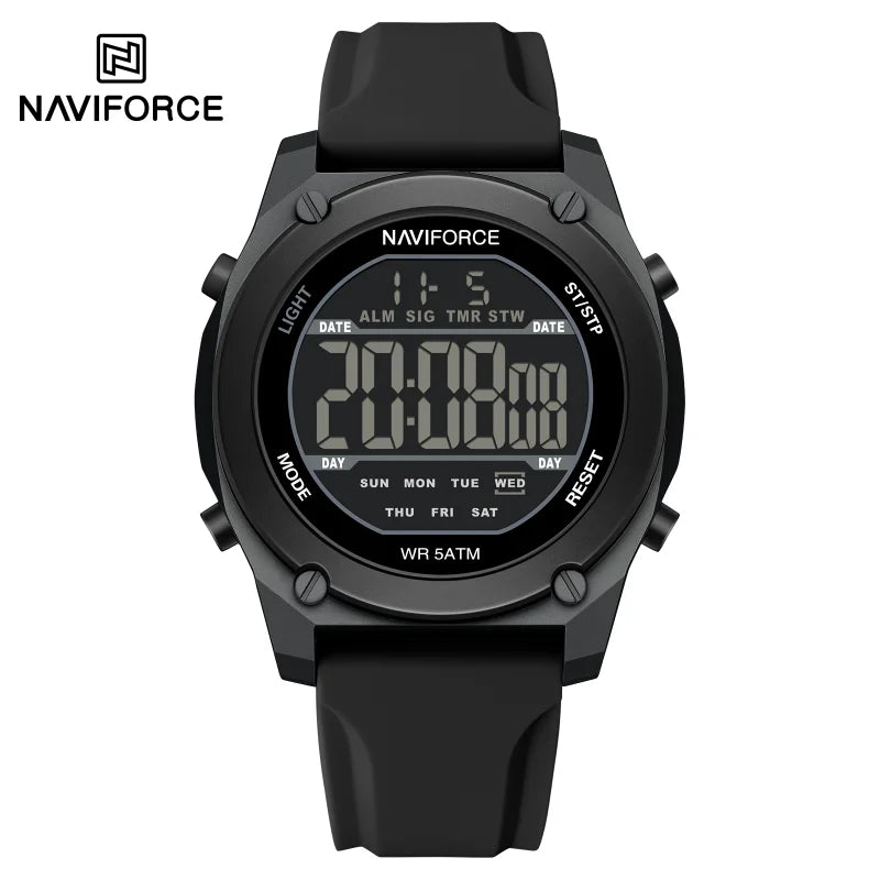 NAVIFORCE Men Digital Watch Sports Fashion Watches Waterproof 50M Man HD Electronic Screen Student Cool Alarm Display Wristwatch