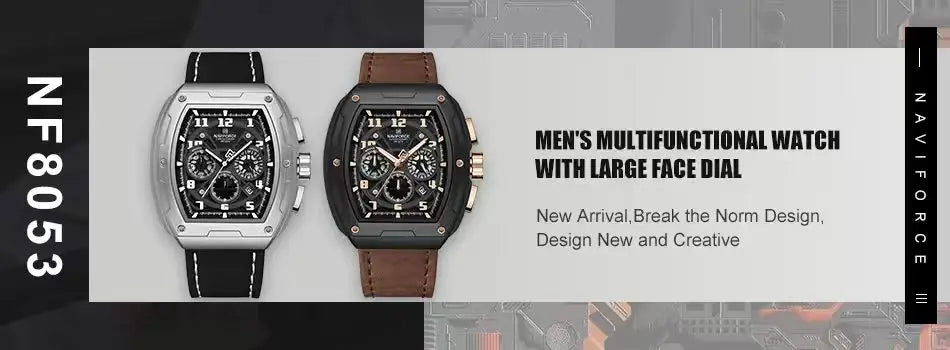 NAVIFORCE Male Quartz Dual Display Clocks Waterproof Luminous Stainless Steel Strap Watches Men Mature Style Wristwatch Gift Box