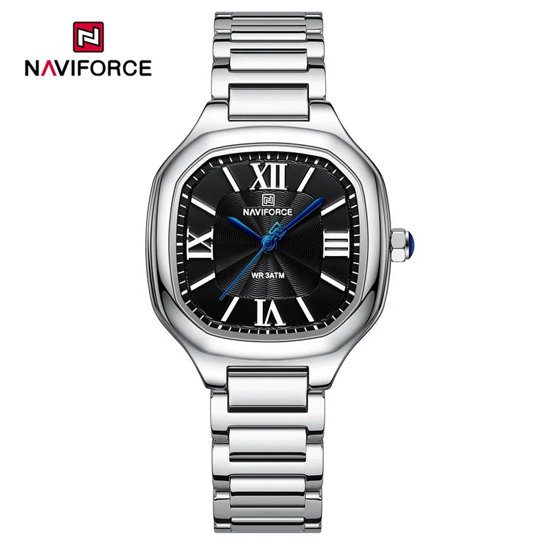 NAVIFORCE Women's Casual Watch Stainless Steel Bracelet Fashion Business Waterproof Quartz Wristwatches Ladies' Relogio Feminino