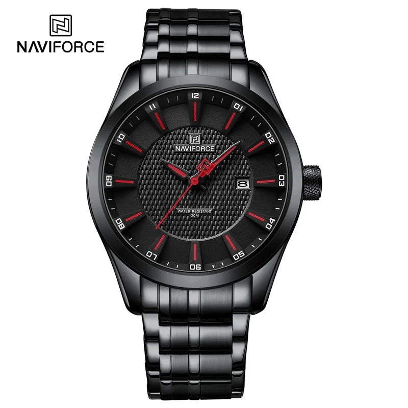 NAVIFORCE New Style Men's Quartz Business Watch Waterproof Sports Casual Stainless Steel Strap Men Date Clock Relogio Masculino