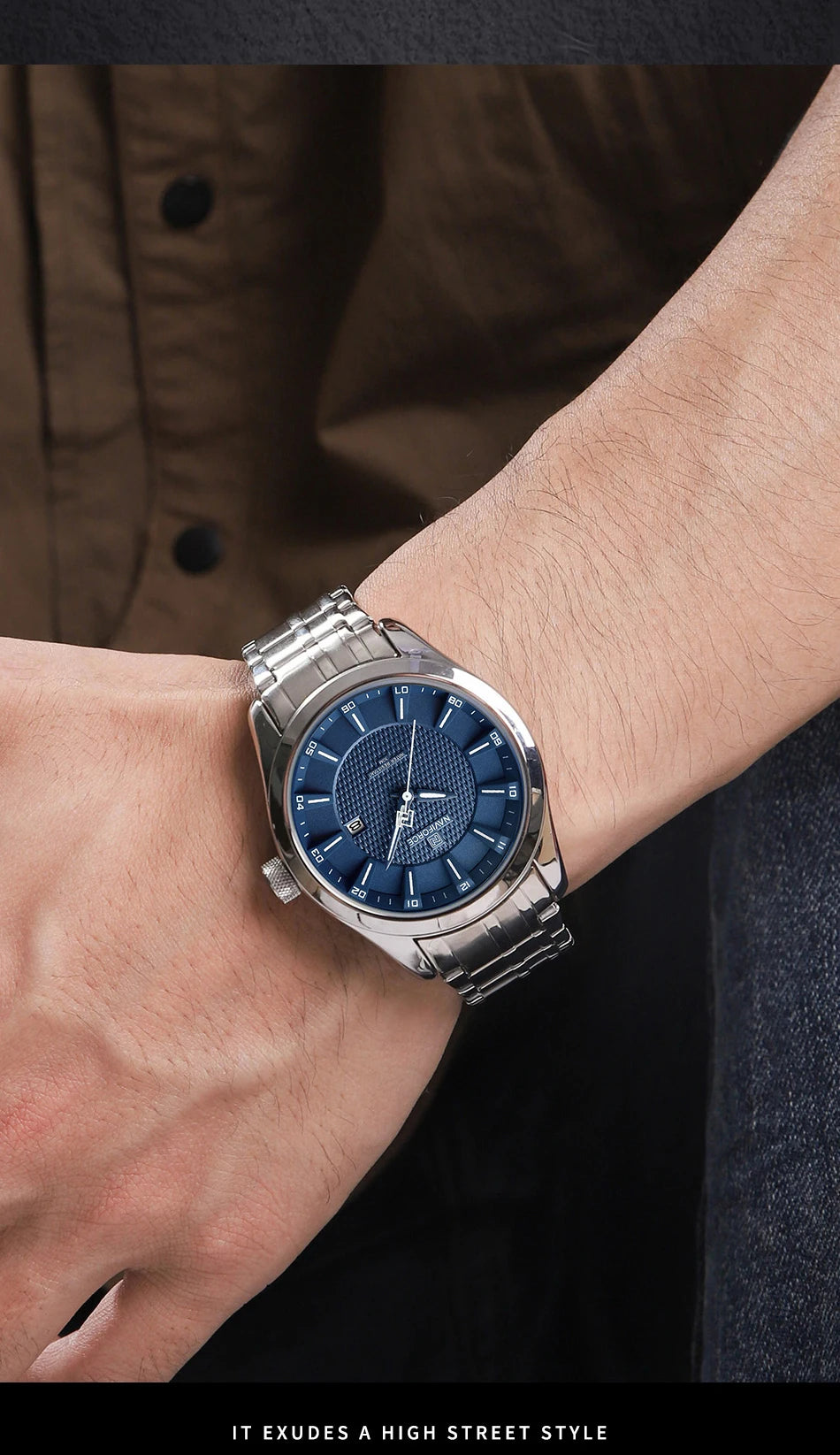 NAVIFORCE New Style Man's Watch Waterproof Quartz Calendar Date Clock Stainless Steel  Male Business Casual Wristwatch Gifts Box