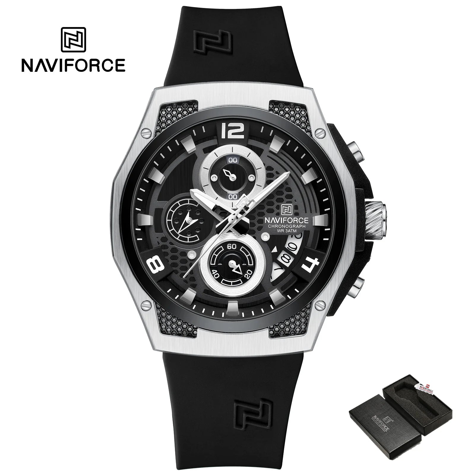 NAVIFORCE 2024 Larger Dial Men Military Watches Male High-end Quartz Calendar Fashion Design Wrist Watches PU Waterproof Clock