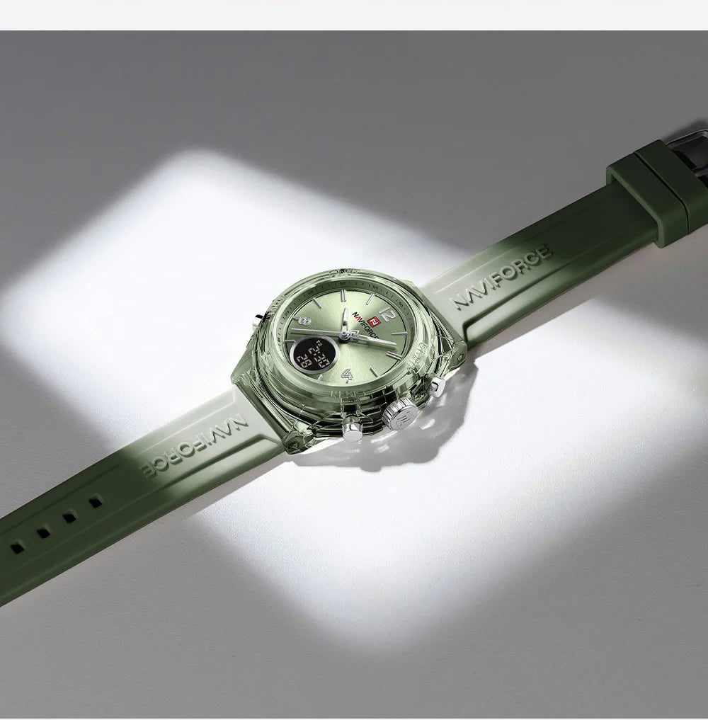 NAVIFORCE Watches For Woman Quartz Dual Display 5ATM Waterproof Ladies Casual Fashion Sports Girls Outdoor Wristwatch Gifts Box