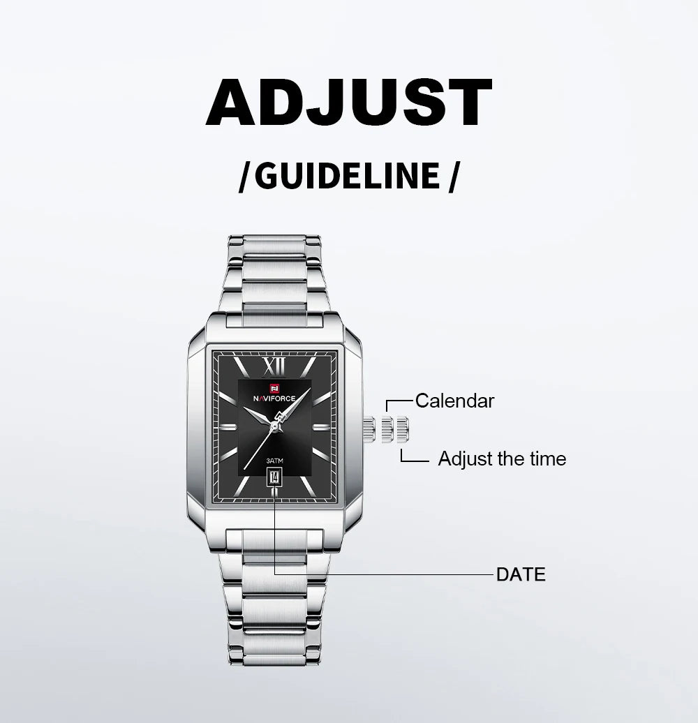 NAVIFORCE Luxury Couple Watch Stainless Steel Lover's Date Watches Quartz WristWatch For Women Men Simple Waterproof Clock Gift