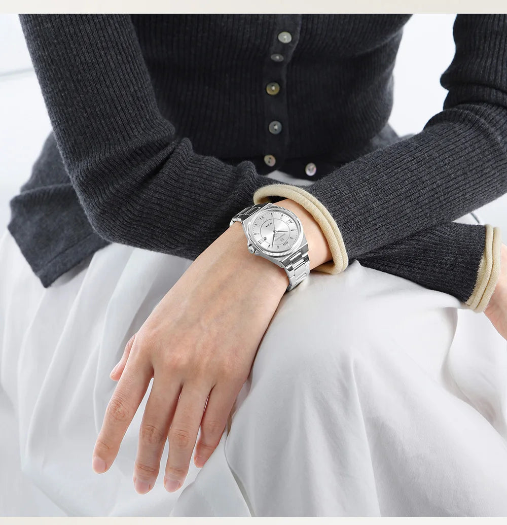 NAVIFORCE Elegant Couple Lover Watches Quartz Calendar Display 30M Water Resistant Watch Stainless Steel Daily Luxury Wristwatch