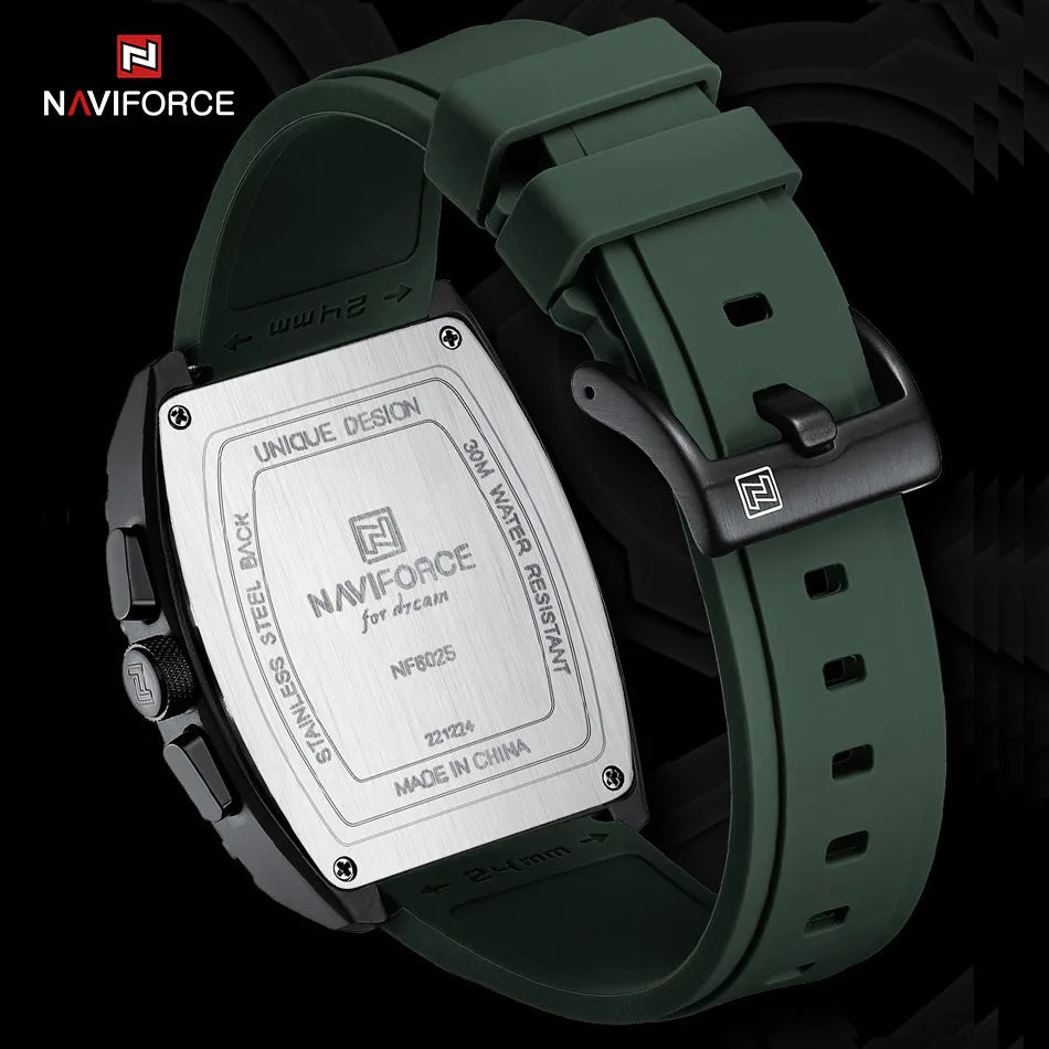 NAVIFORCE Brand 2023 New Men's Watches Luxury Silicone Strap Casual Quartz Wristwatches Sport Waterproof Clock Relogio Masculino