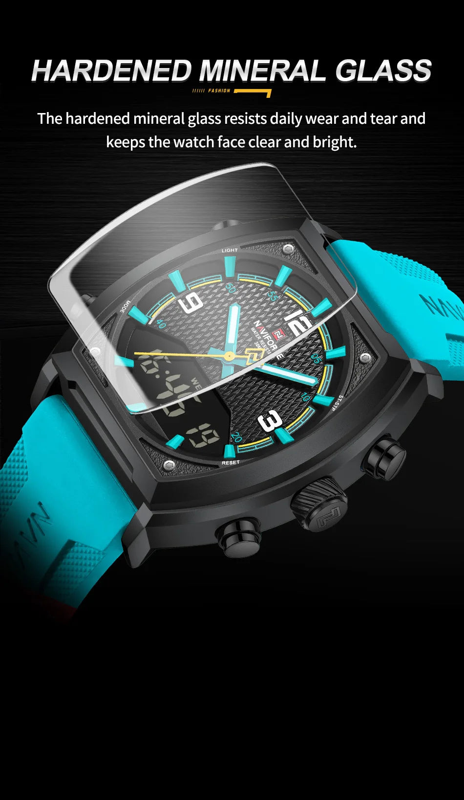 NAVIFORCE Digital Men Military Watch Waterproof Wristwatch Quartz Clock Sports Big Watches Man Dual Display Relogios Masculino