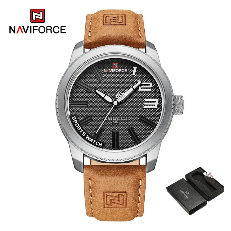 NAVOFORCE 2022 New Watch Men Leather Men's Casual Business Male Watch Waterproof Sport Wristwatch Hot Sale Relogio Masculino
