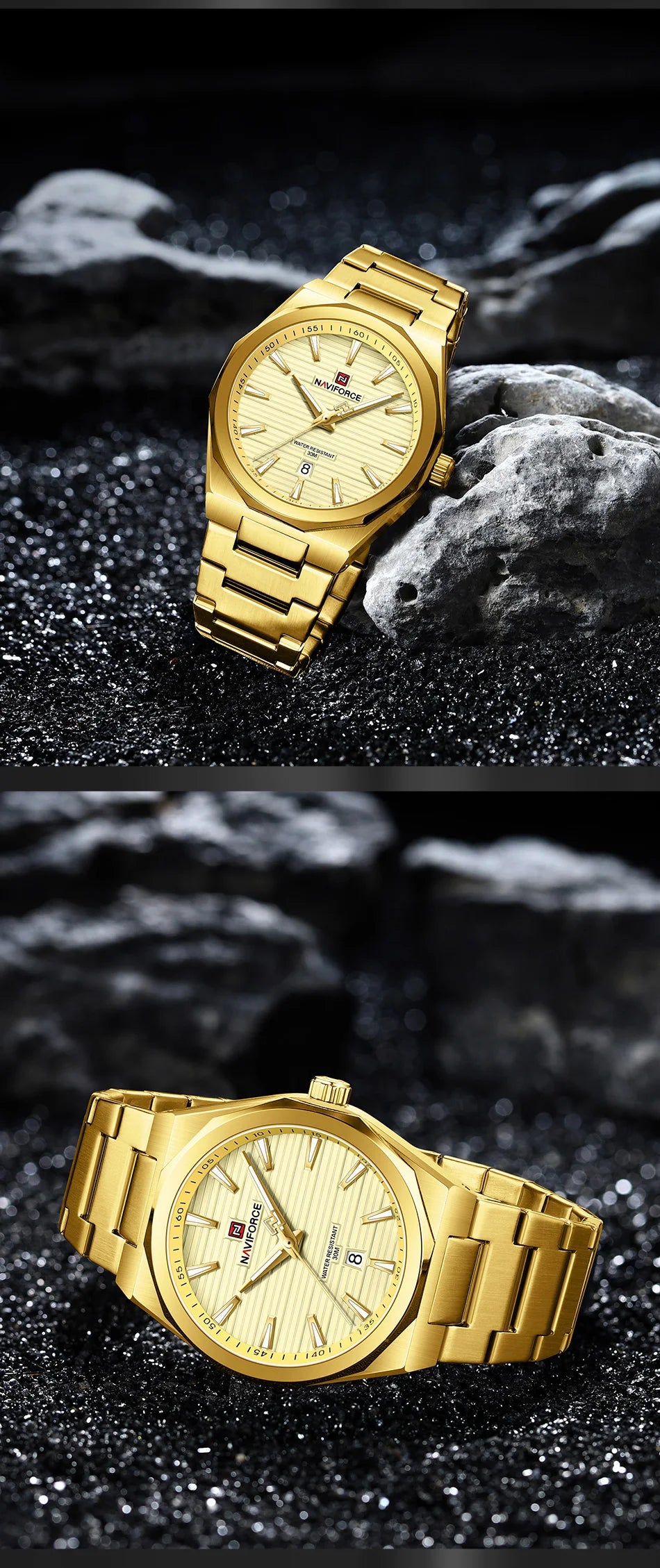 NAVIFORCE Fashion Waterproof Quartz Wristwatch Luminous Point Men Watch Date Display Sports Clock Man Watches Relogio Masculino