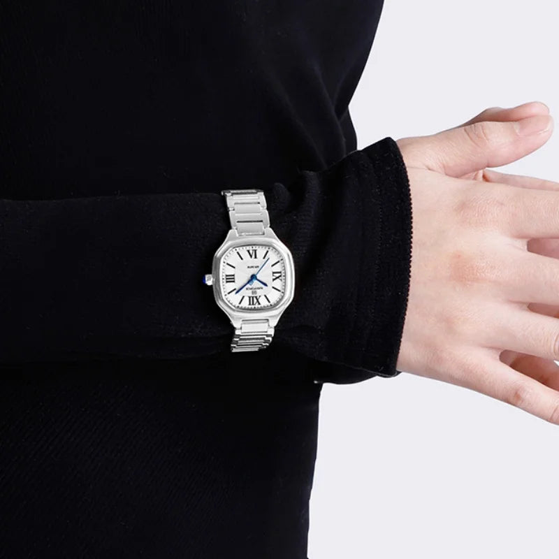NAVIFORCE Women's Casual Fashion Quartz Watch Unique Design Waterproof Steel Strap Elegant Ladis Daily Wear Wristwatch Gift Box