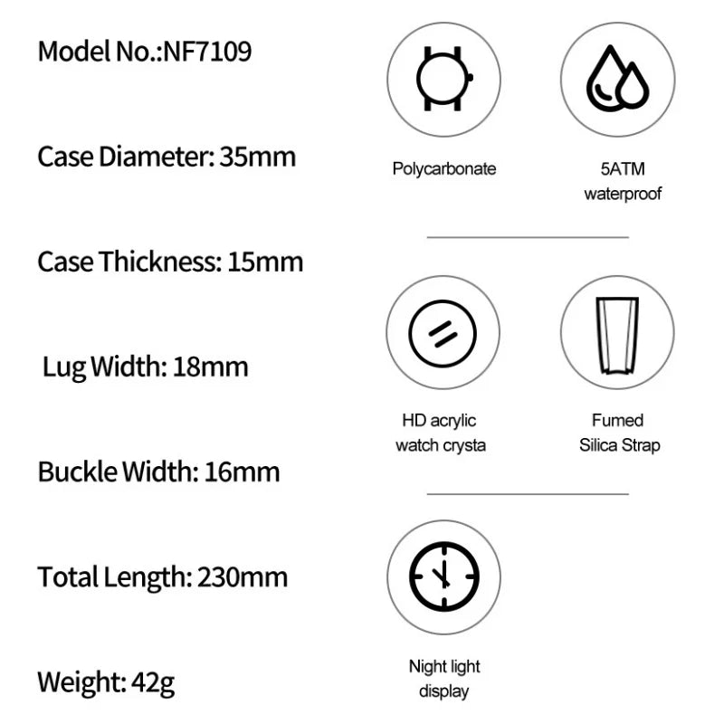 NAVIFORCE Watches For Woman Quartz Dual Display 5ATM Waterproof Ladies Casual Fashion Sports Girls Outdoor Wristwatch Gifts Box