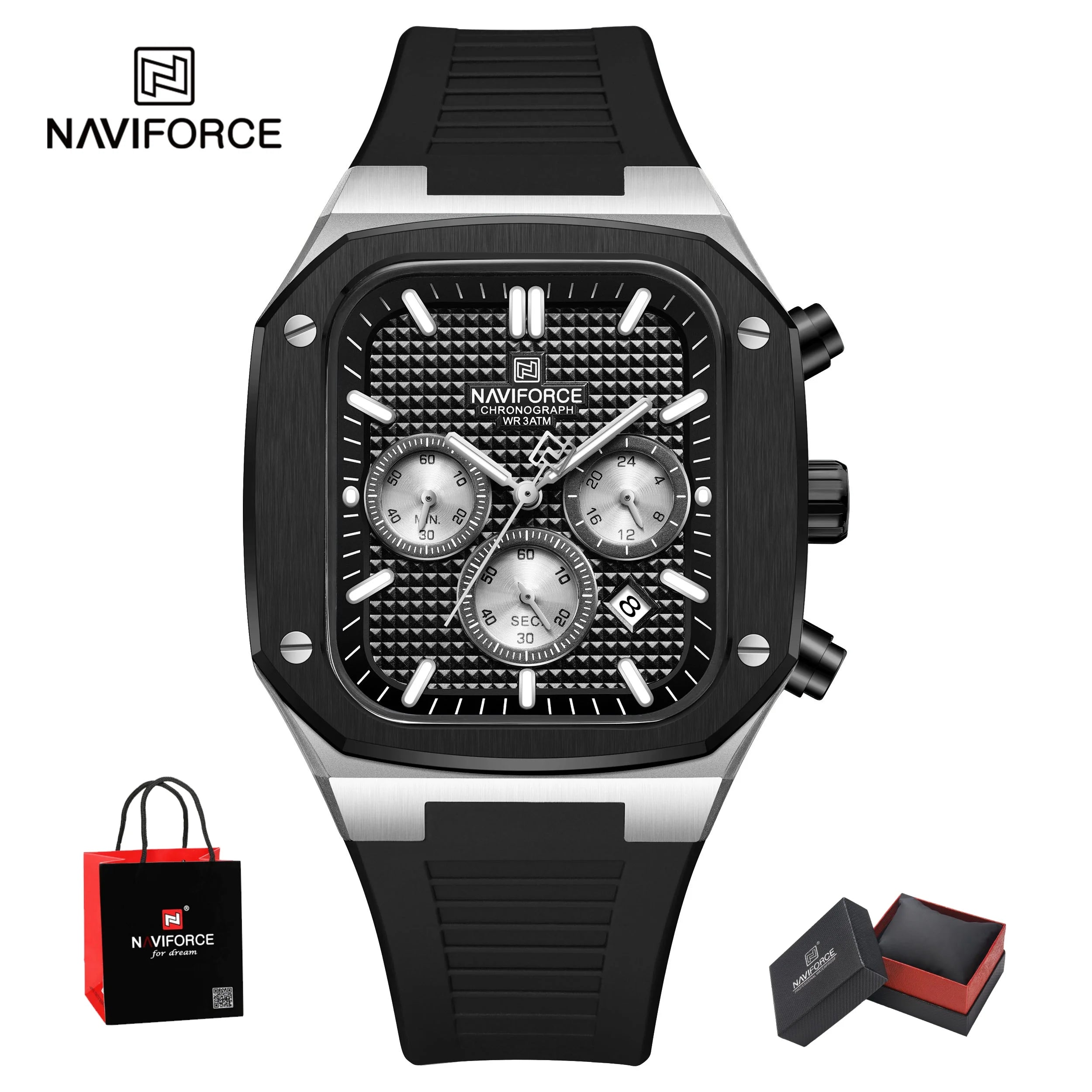 NAVIFORCE Brand New Men's Watches Luxury Date  Luminous Clock Chronograph Quartz Wristwatches Waterproof Relogio Masculino Gifts
