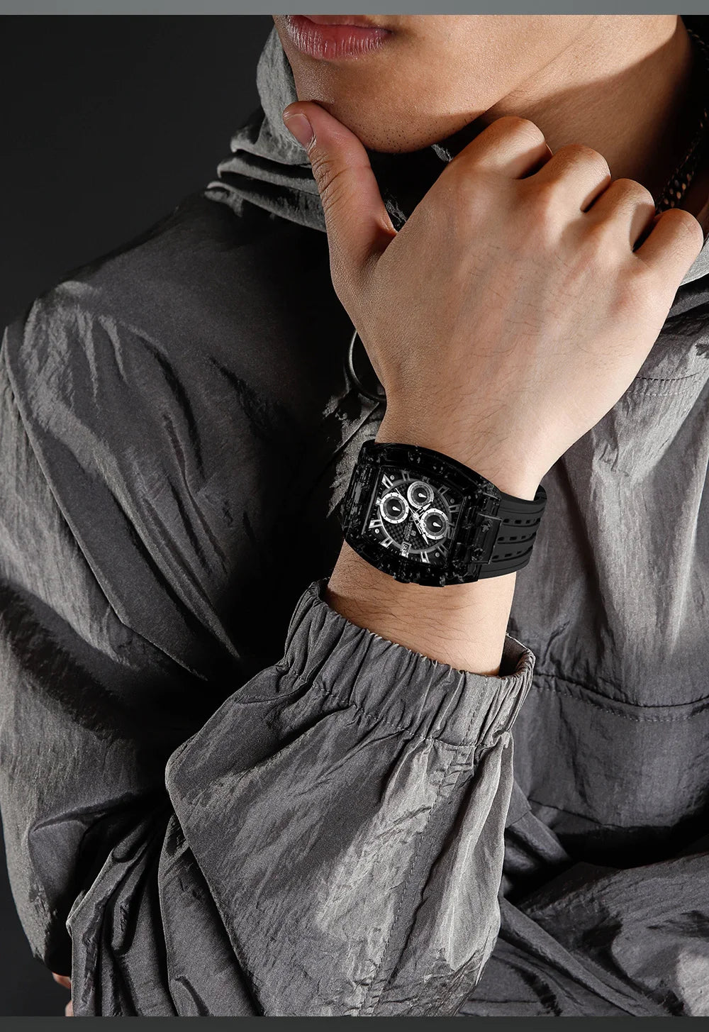 NAVIFORCE Man's Watch Quartz Chronograph 5ATM Waterproof Silicone Strap Fashion Sports Male Luxury Wristwatch Gifts Box NF7105