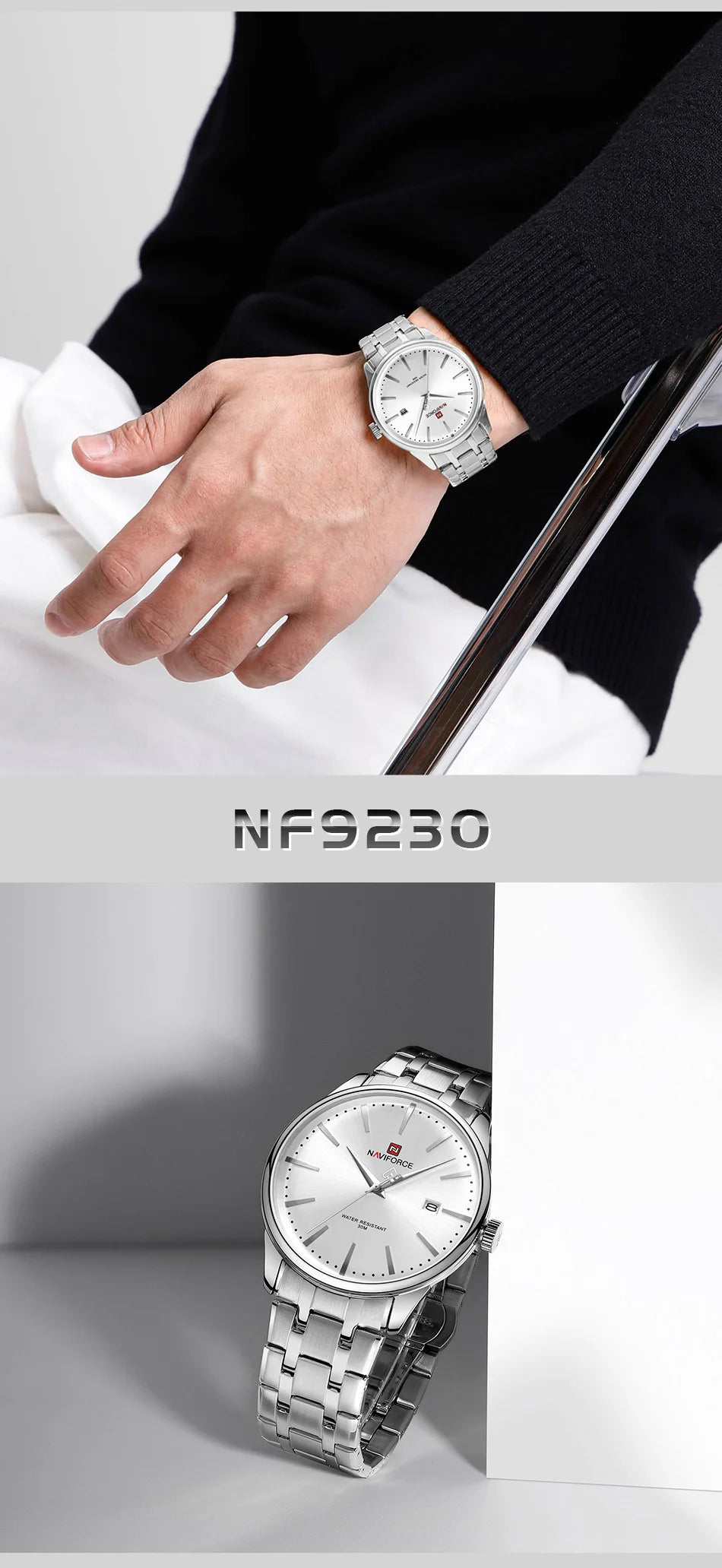 Top Brand NAVIFORCE Men's Calendar Watch Waterproof Fashion Business Stainless Steel Strap Quartz Wristwatches Relogio Masculino