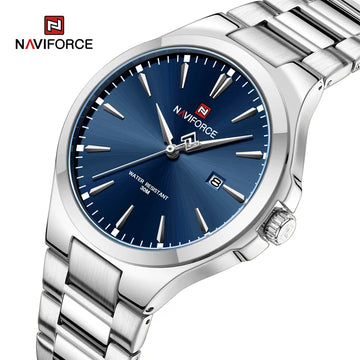 NAVIFORCE Original Fashion Watches for Men Stainless Steel Simple Elegant Clock Male Waterproof Wrist Watch Relogio Masculino