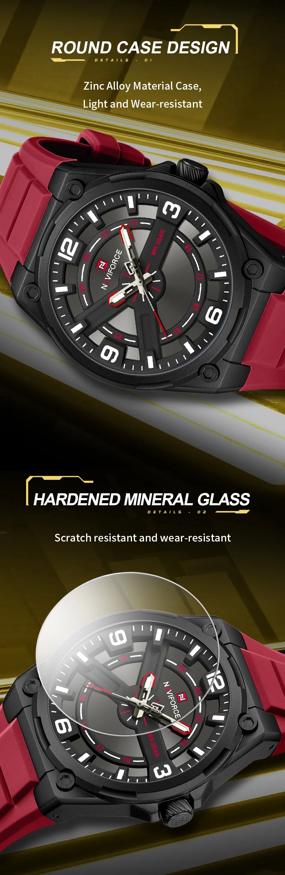 NAVIFORCE Vintage Men Watch Luxury Quartz Wristwatch Waterproof watches Fashion Style Retro Silicone Men Watch Relogio Masculino
