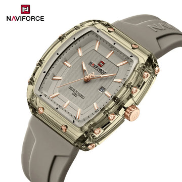 NAVIFORCE Ladies Wristwatches Fashion Comfortable Silicone Strap Date Women's Watches Quality Waterproof Female Luminous Clock