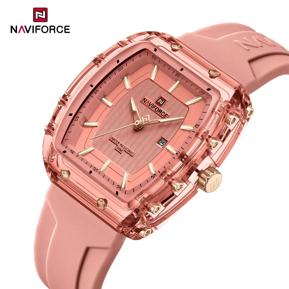 NAVIFORCE Women Watch Luxury Brand Fashion Simple Quartz Calendar Ladies Watch Waterproof Wristwatch Lady Clock Relogio Feminino