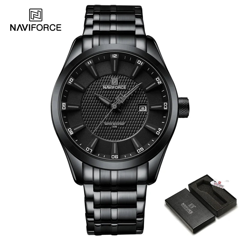 NAVIFORCE New Style Men's Quartz Business Watch Waterproof Sports Casual Stainless Steel Strap Men Date Clock Relogio Masculino