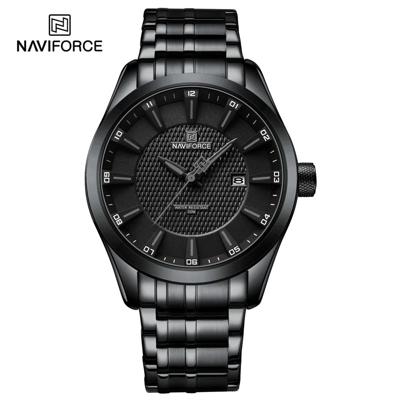 NAVIFORCE Brand 2023 New Design Men's Quartz Wristwatches Stainless Steel Strap Waterproof Watch Male Date Clock Reloj Hombre
