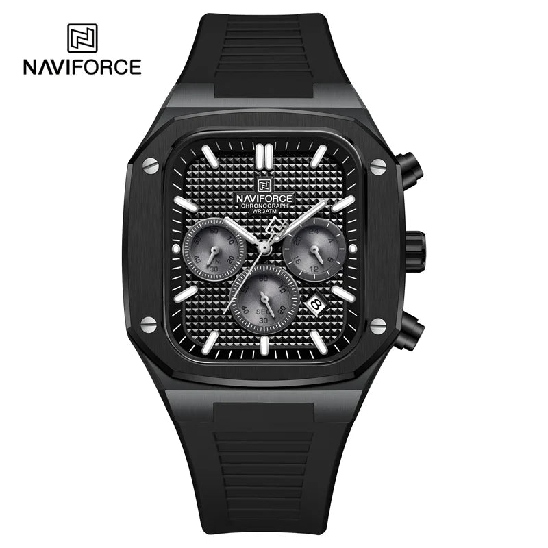 NAVIFORCE Luxury Men Watches Fashion Casual Waterproof Date Quartz Wristwatches Silicone Strap Luminous Clock Relogio Masculino