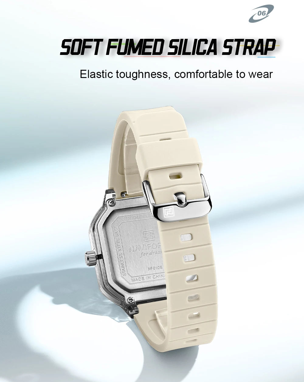 NAVIFORCE Women Polygon Watch Fashion Elegant Watches Display Silicone Strap 5ATM Waterproof Luminous Hand Ladies Gifts Watches