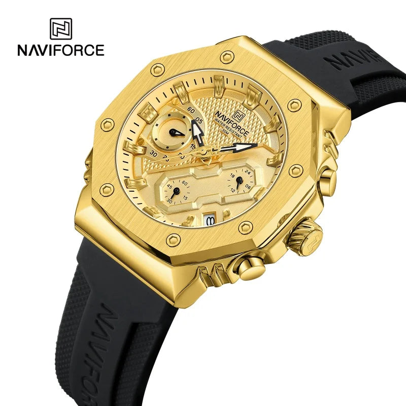 Top Brand NAVIFORCE Women's Watch Quartz Chronograph 24 Hours Luminous Soft Silicone Strap Woman Fashion Luxury Business Clocks