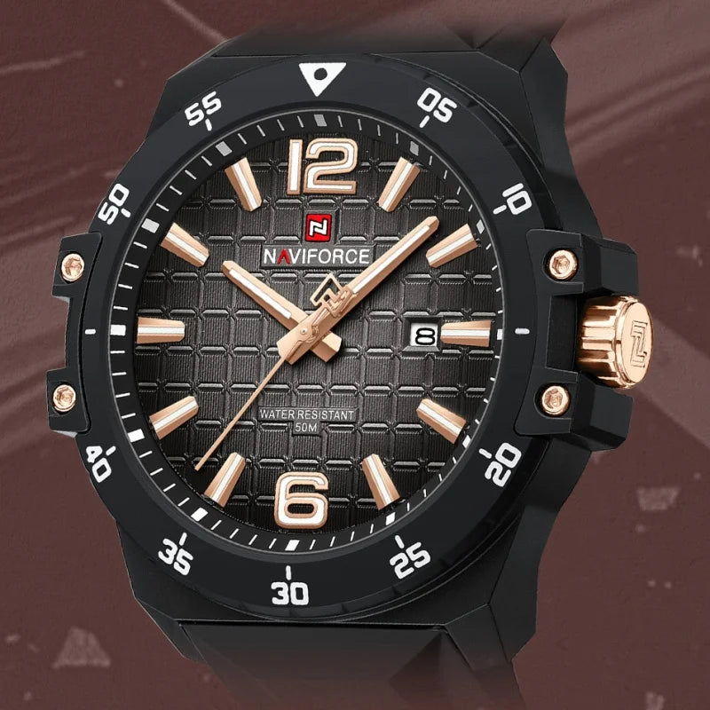 Original Brand NAVIFORCE Fashion Men's Watches Luxury Quartz Sport Silicone Band Wristwatch Waterproof Luminous Clock Male Gift