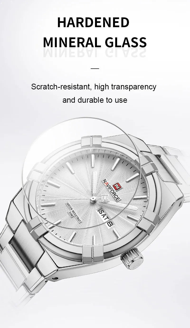 2023 Top Brand NAVIFORCE Men's Watches Fashion Casual Quartz Wristwatch Stainless Steel Waterproof Clock Relogio Masculino