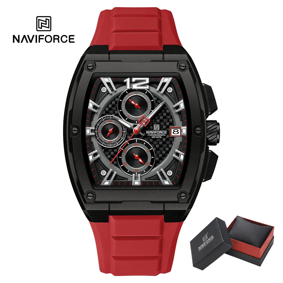 NAVIFORCE Watch for Men Waterproof Luxury Business Sport Casual Wristwatch Clock Mens Multifunction Chronograph Silicone Watches