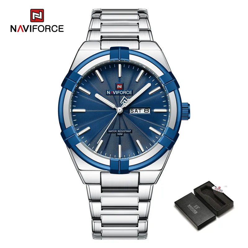 2023 Top Brand NAVIFORCE Men's Watches Fashion Casual Quartz Wristwatch Stainless Steel Waterproof Clock Relogio Masculino