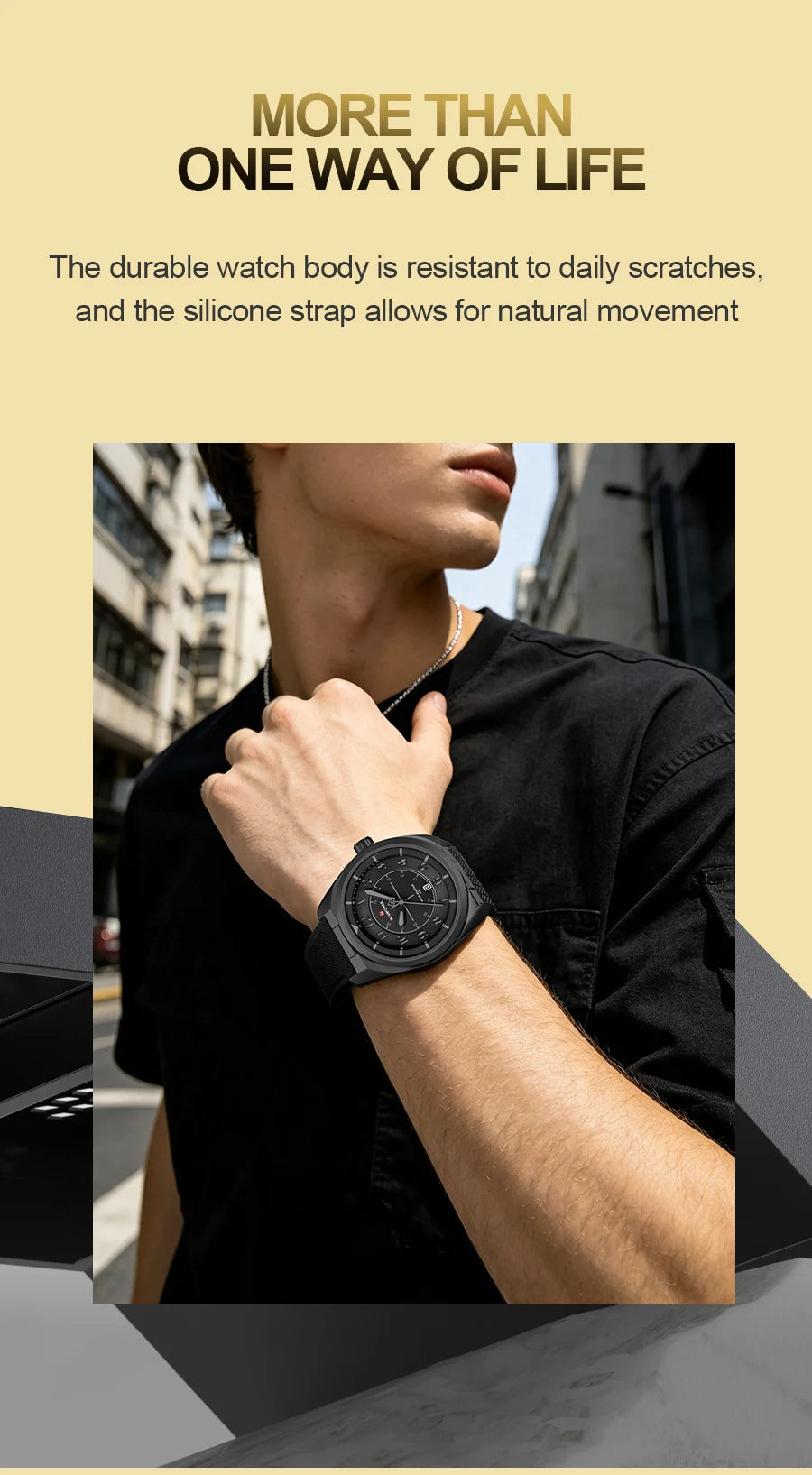 NAVIFORCE Men's Watch 30M Waterproof Quartz Calendar Silicone Strap Luminous Casual Sport Simple Fashion Man Wristwatch Gift Box