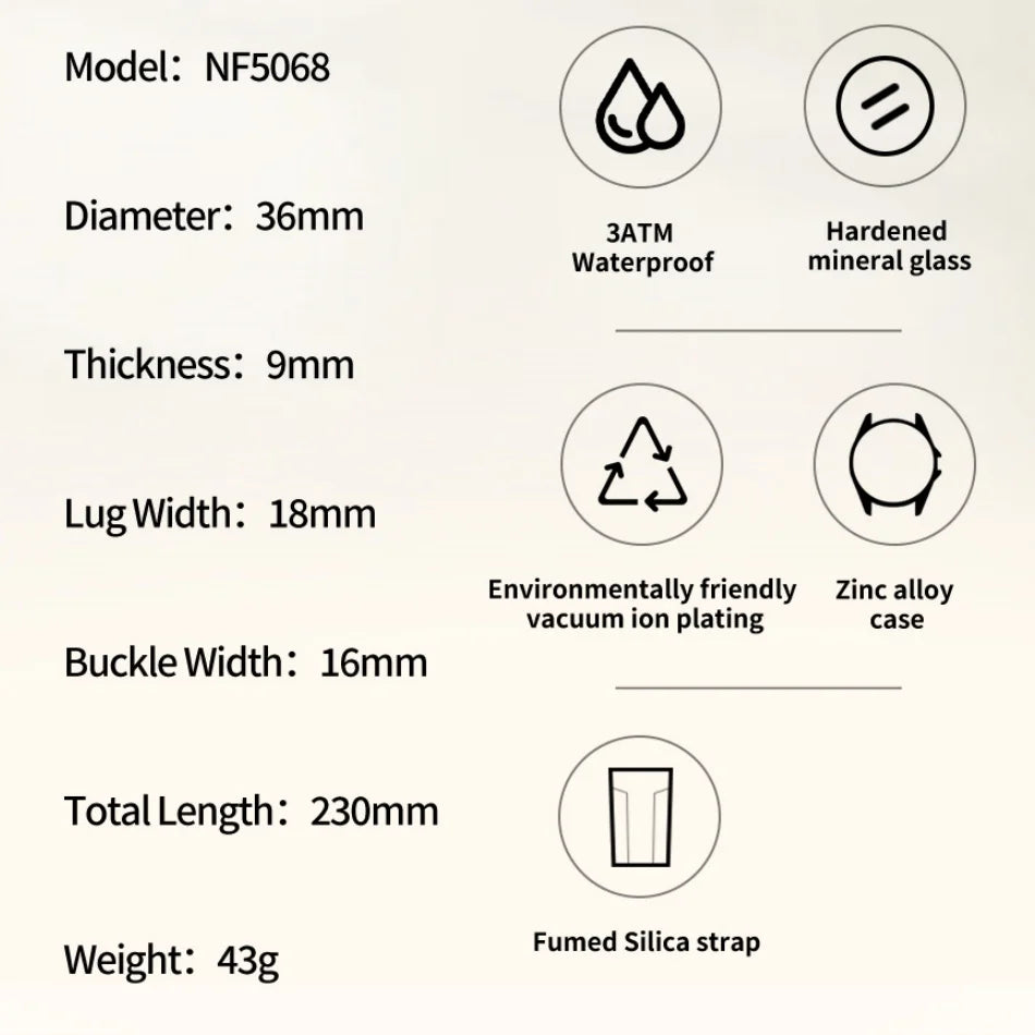 NAVIFORCE Original Women's Watches Classic Round Dial Silicone Strap 3ATM Waterproof Luxury Watch for Women Give for girls gifts