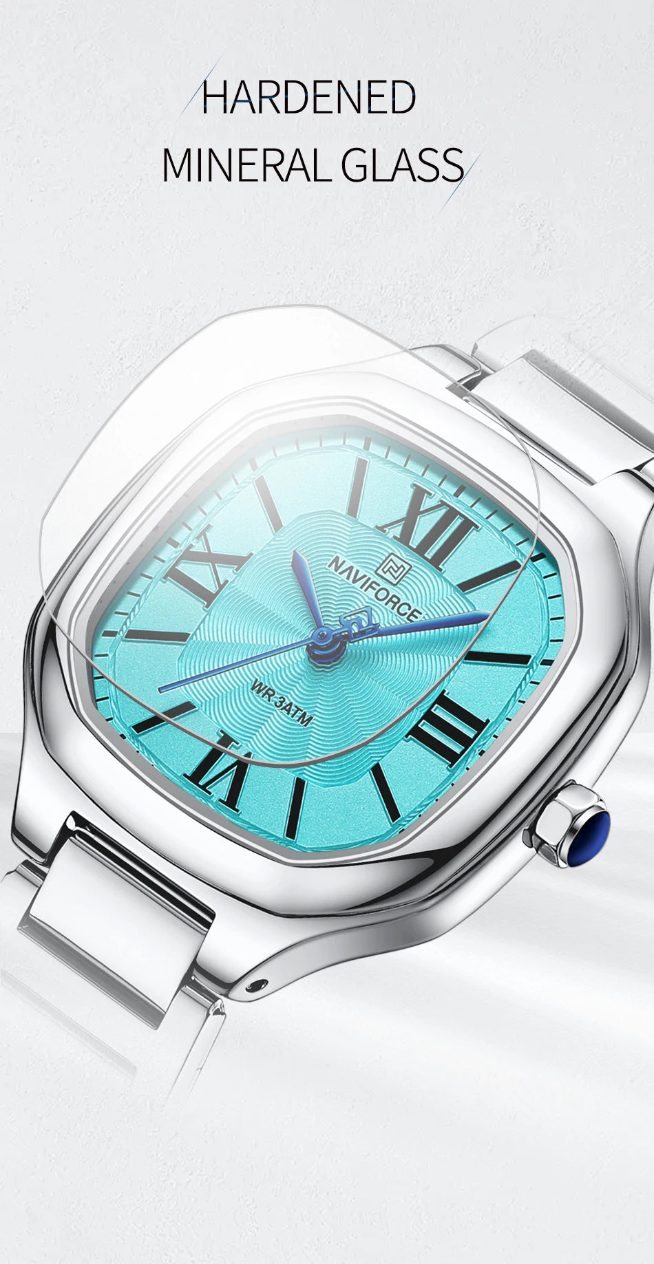 NAVIFORCE Women's Casual Watch Stainless Steel Bracelet Fashion Business Waterproof Quartz Wristwatches Ladies' Relogio Feminino