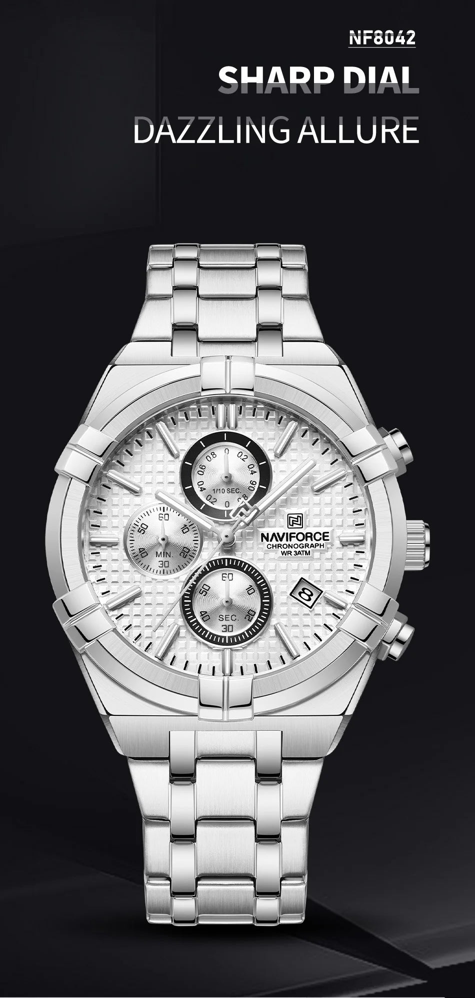 NAVIFORCE Original Men's Watches Waterproof Classics Quartz Wristwatches Stainless Steel Luminous Chronograph Clock 2023 Trend