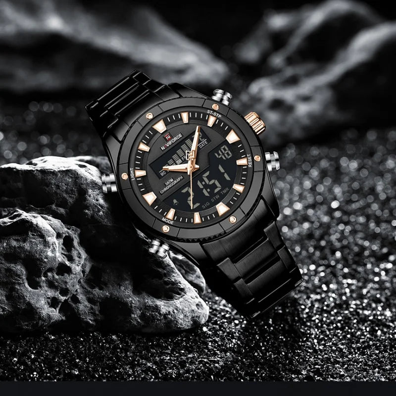 NAVIFORCE New Fashion Design Sports Men's Watches Waterproof Auto Day and Date Display Quartz Wristwatches