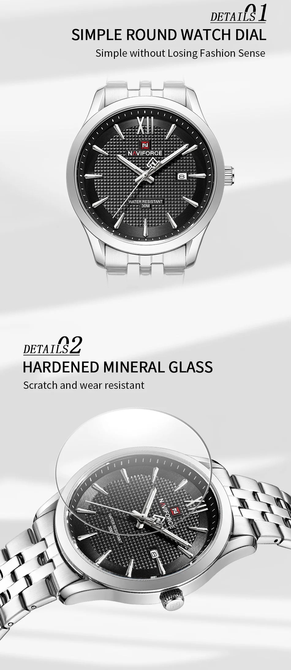 New Style NAVIFORCE Ultra Thin 9mm Minimalist Fashion Quartz Watch for Men Steel Band Auto Date Male Waterproof GIft Wristwatch