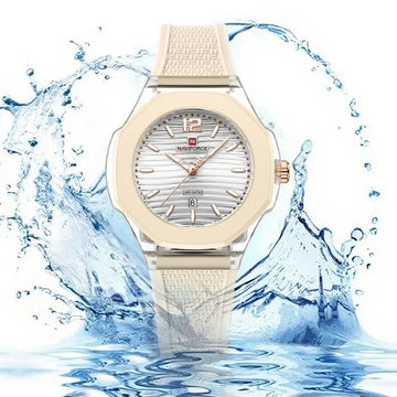 NAVIFORCE Woman Watch Silicone Band Waterproof Elegant Ladies Date Display Wristwatch Luxury Original Quartz Watches for Women