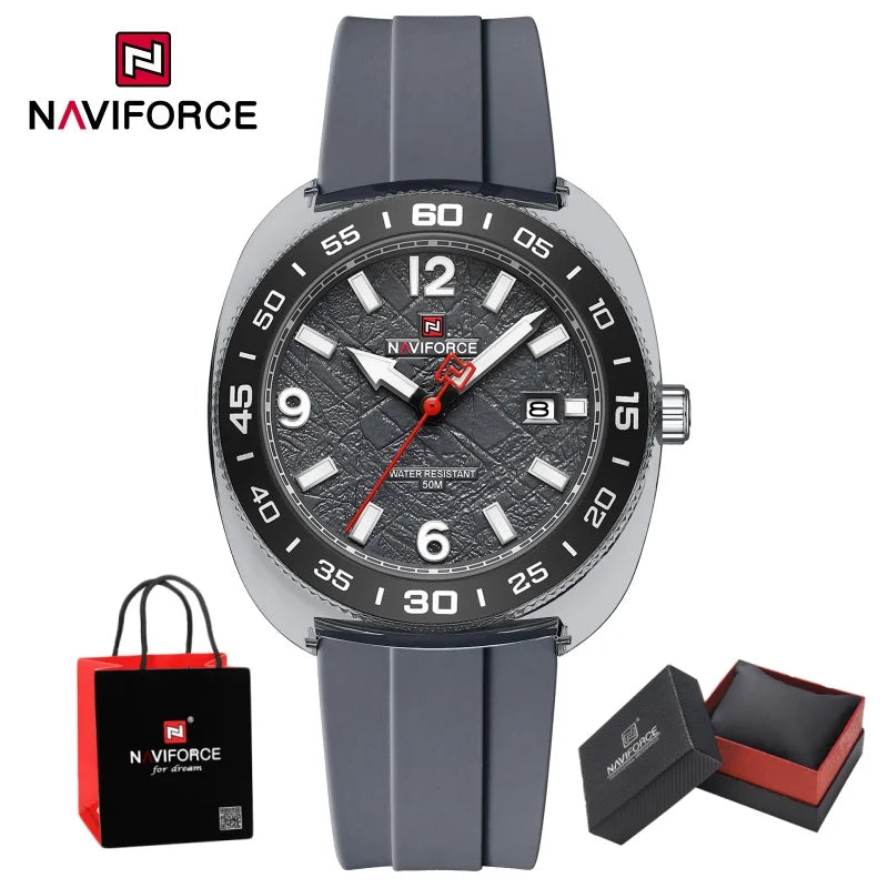 NAVIFORCE Man's Watch Quartz Calendar Luminous 5ATM Waterproof Business Luxury Casual Simple Wristwatch Gifts Box Male NF7132