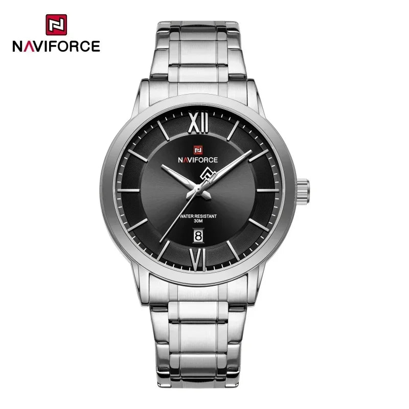 NAVIFORCE Original Watches for Men Military Sports Calendar Clock Luxury Waterproof Quartz Steel Strap WristWatch Reloj Hombre