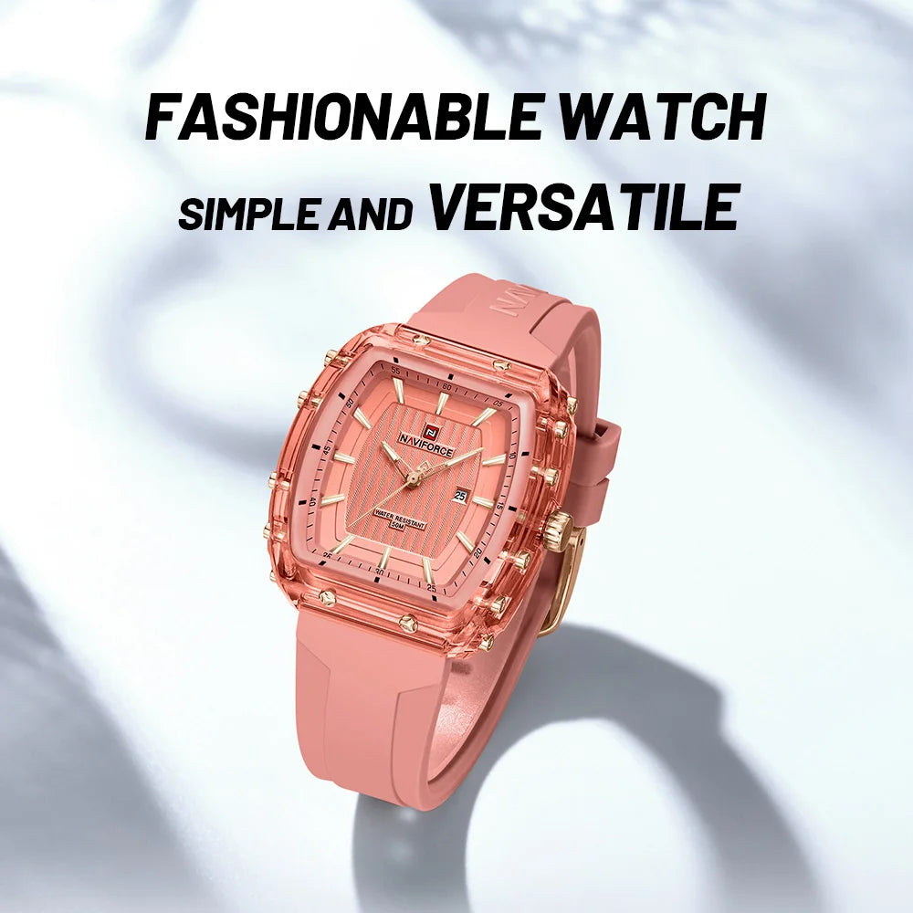 NAVIFORCE Women Watch Luxury Brand Fashion Simple Quartz Calendar Ladies Watch Waterproof Wristwatch Lady Clock Relogio Feminino
