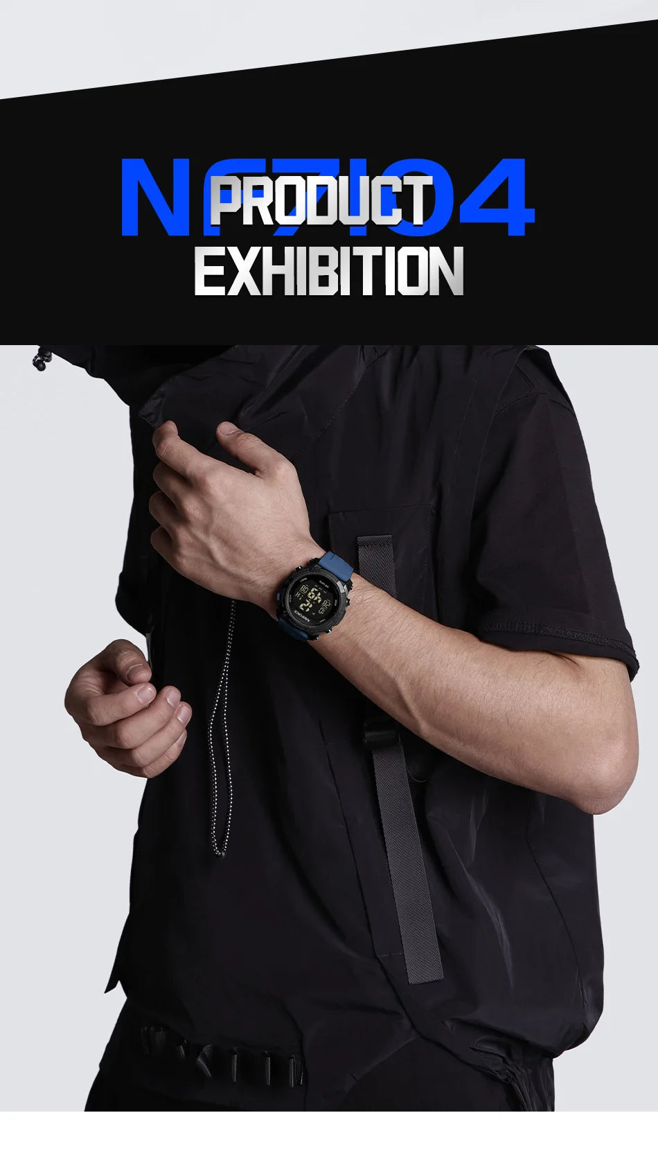 NAVIFORCE Men's Electronic Watch Fashion 5ATM Waterproof Silicone Strap Calendar Male LCD Digital Wristwatch Relogio Masculino