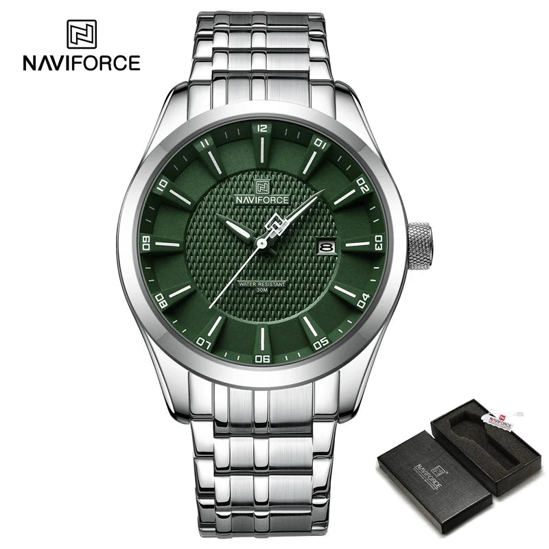 NAVIFORCE Brand 2023 New Design Men's Quartz Wristwatches Stainless Steel Strap Waterproof Watch Male Date Clock Reloj Hombre