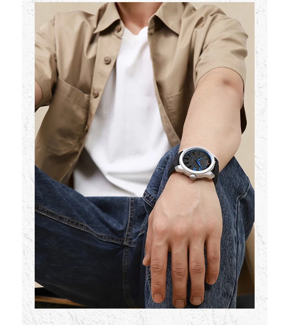 Luxury Brand NAVIFORCE Watch For Men 2025 New Original Leather Fashion Casual Sports Waterproof Quartz Wrist Watch Package Gifts