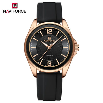 NAVIFORCE Original Women's Watches Classic Round Dial Silicone Strap 3ATM Waterproof Luxury Watch for Women Give for girls gifts